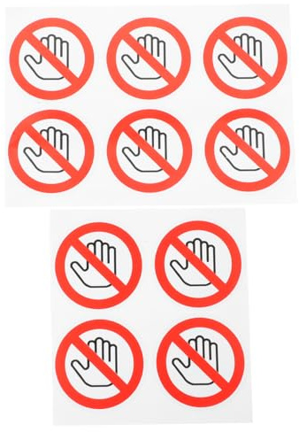DOITOOL 10pcs Do Not Touch Warning Stickers - 25mm Small Safety Decals - Self Adhesive Vinyl Label with Protective Film - Waterproof Dont Touch Sign for Machinery Equipment & Workplace