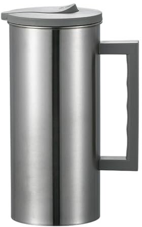MagiDeal Pichet D'eau En Acier Inoxydable, Cruche à Eau Inox Carafe1.8 L, Pichet à Boire Froid Maison Métallique à Eau pour Rassemblements de Vacances Travel, Servir de L'eau, Des Jus de Fruits, Gris