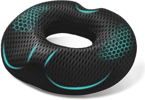 HYZCXPL Donut Cushion & Coccyx Pillow for Tailbone Pain Relief with Large Airflow Hole, Dual U-Shape & Thigh Slope, Memory Foam Seat Cushion for Hemorrhoids, Postpartum – Office, Car, Wheelchair