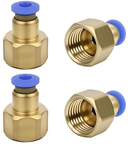 IGXX 4PCS 4mm to 1/4 BSPT Pneumatic Push in Fitting, Brass Air Quick Connector Coupler