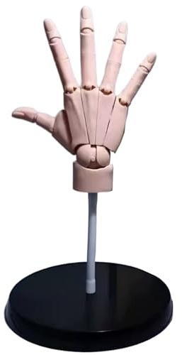 Puppenhand, bewegliche Hand, flexibles Modell mit beweglichem Gelenk und Sockel, DIY-freundliches PVC-Modell zum Zeichnen, Malen, Skizzieren, Schaufensterpuppe