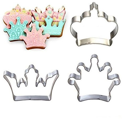 3 Stück Edelstahl Keks Ausstecher Ausstechformen Kuchen für Plätzchen Brot Keks Fondant Gemüse Obst Krone
