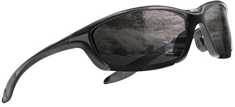 ICECUBE Sportech Polarized Sports Sunglasses with Anti-Slip Function and Light Frame - for Men and Women when Driving, Running, Baseball, Golf, Casual Sports and Activities (M.Black, Grey)