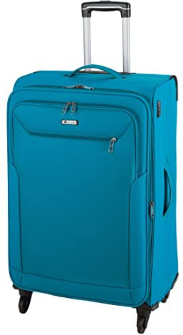 Bowatex 4 Rollen Trolley 80 Liter, mittlerer 67 cm Koffer Weichgepäck Hell Blau