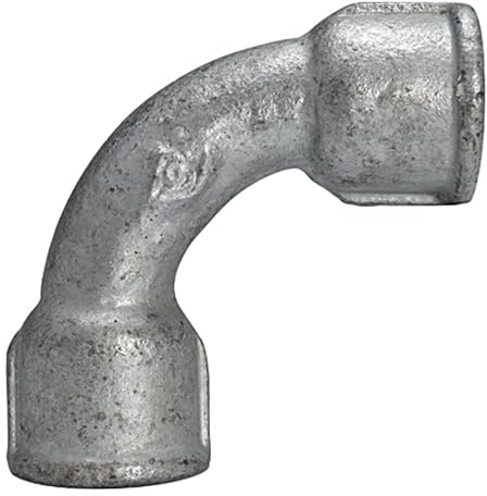 RIEGLER 112854-TFB 2-30 Bogen 2, lang, 90°, IG/IG, Rp 3, schw. Temperguss feuerverz, 1Stk