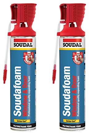 2 x Soudal Soudafoam Window & Door Genius Gun - 600ml