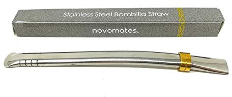 Novomates Easy Clean Yerba Mate Bombilla Straw Gourd Drinking Filter Straw Stirrer – Mate Straw Food-Grade Stainless Steel Straw - 6.2 (15.8cm) Long