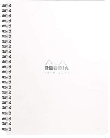 Rhodia 193441C - Notebook mit Spiralbindung, DIN A5+, 16 x 21cm, 80 Blatt, Dot-Lineatur 80g, ideal für Meetings und Notizen, 1 Stück, Weiß