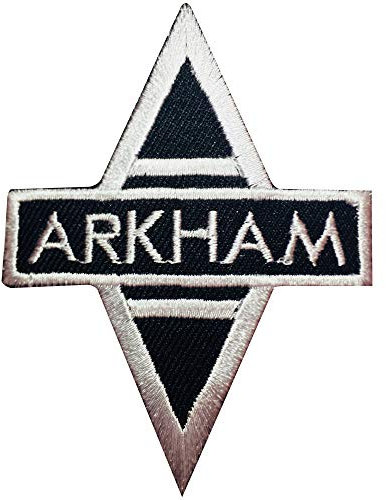 KHILJEE COLLECTION Batman Arkham Asylum Iron On Embroidery Patch, Black, 7.5cm X 5.7cm, 1 Piece, Hand, Gotham, Movie, Patch
