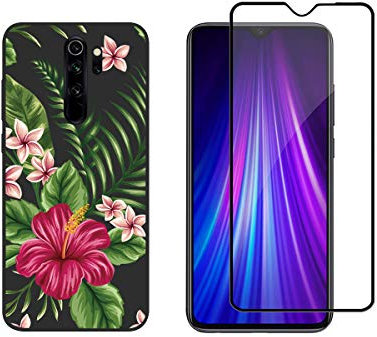 NOVAGO Compatible con Xiaomi Redmi Note 8 Pro - Funda Gel de Silicona + Protector de Pantalla de Vidrio Templado (Exótico)