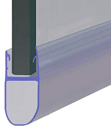 Shower or Bath Screen Door Seal | Fits 4, 5 or 6mm Glass | Round Bubble Shape Seals Gaps of Up to 16mm | 80cm, 90cm, 140cm or 2m Long | SEAL079 (80cm)