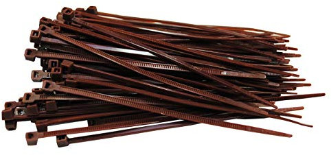 100 Stück Kabelbinder braun 100 mm x 2,5 mm Handwerker Qualität cable ties kurz 8,1kg Zugkraft