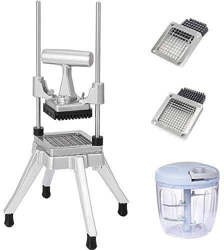 BotaBay Picadora comercial de frutas de verduras de 1/4 y 3/8 pulgadas, de alta resistencia, profesional, cortador de cebolla, cortador de tomate, pimientos, patata, hongos
