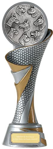pokalspezialist Hund M Hundesport FG Pokal Trophäe mit Emblem 70 mm mit Gravur