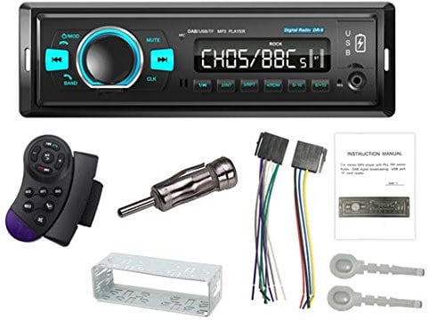 NC 1 DIN Car Radio Stereo Dab/Dab + / Receptor de FM Sistema de Radio Digital para automóvil BT4.2 U-Disk TF Crad Reproductor de MP3 Puerto USB Dual