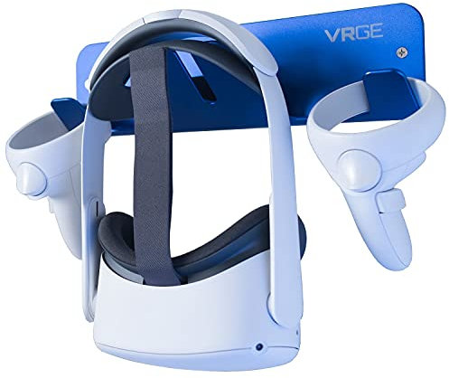 VRGE Aluminum VR Headset Storage Stand Hook - Blue Anodized Finish - For Meta/Oculus Quest 2, Rift, Rift-S, Quest, PSVR, Valve Index, Vive, Cosmos, Mixed Reality Headsets