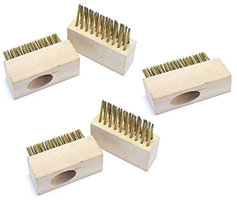 Patio Weed Wire Brush Broom Ideal for Decking Block Paving Slab Moss Weed Removal Weeding Tool (5PCS Brush Heads)