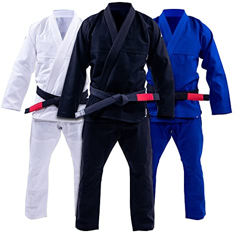 Progress Jiu Jitsu Academy Gi | Gi de BJJ léger avec ceinture blanche gratuite | Kimono BJJ pour hommes et femmes | Kimono de jiu-jitsu résistant aux déchirures pour l'entraînement et la compétition |