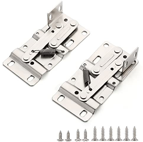 Chibery Lot de 2 charnières à plateau basculant, charnières à ciseaux pour évier de cuisine ou salle de bain – Acier plaqué nickel