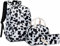 Xunteny Schulrucksack Mädchen 3 Teile Set, Schulranzen Rucksack Schule Kinder Teenager mit Lunch Tasche Federmäppchen (Kuh-Druck)