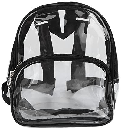 Transparenter Unisex-PVC-Rucksack für Männer und Frauen, Schulrucksack, Robuste, Langlebige Büchertasche, Kunststoff-Festivaltasche für Schulstadion, Arbeit, Fitnessstudio, Picknick, Wasserdicht