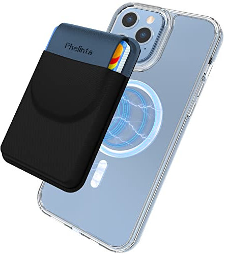 Phelinta Magnetischer Handy Kartenhalter für MagSafe Wallet, Magnetic Card Holder Wallet Kompatibel mit iPhone 17/Air/16/15/14/13/12 Pro/Pro Max/Plus Series, zur Aufbewahrung von 1-5 Karten, mit Flap