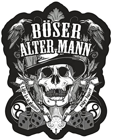 Spaß Kostet Aufkleber Böser Alter Mann Oldschool rockn roll (Wetterfest)