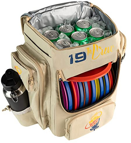 19thCrew Disc Golf Tasche mit Kühler, Disc Golf Rucksack, Disc Golf Taschen, Frisbee Golf Tasche, Disc Golf Taschen Rucksack, Disc Golf Tasche klein, Disc Golf Ausrüstung