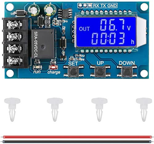 DAOKAI XY-L10A Batterieladesteuerung DC 6~60V Lithium Batterie Lademodul LCD-Anzeige Überladungsschutz batteriewächter Schutzplatinenmodul mit 24AWG-Kabel