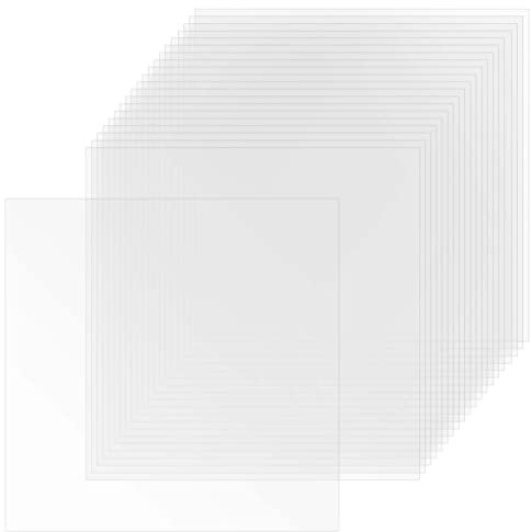 PINGEUI 30 PCS Clear Blank Mylar Stencil Sheets, 12 x 12 Inch Transparent Square Blank Stencil Paper for Cutting Stencil Vinyl, 6 Mil Thickness Plastic Template Sheets