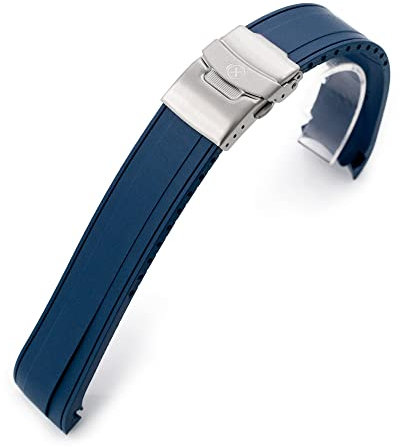 StrapXPro Uhrenarmband aus Gummi kompatibel mit Seiko 5 Sport 5KX SRPD55 GMT SSK001, Blau