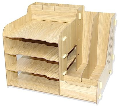 CUESVAP Organizzatore da Scrivania Legno, Organizer Porta documenti Scrivania per Scrivania A4, portaoggetti portariviste