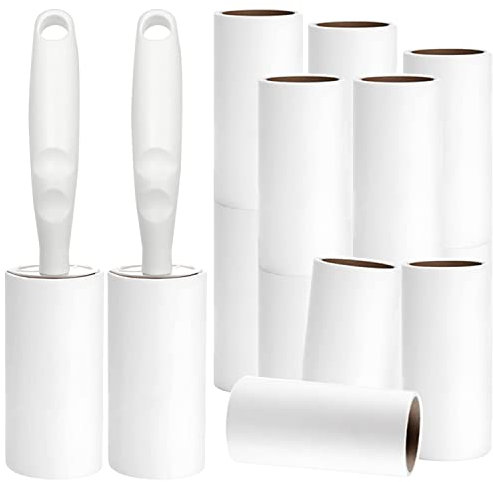 Fusselrolle Extra Klebrig Fusselroller 13 Rollen Mit 2 Abroller 2 Staubschutzhülle Lint Roller Für Kleidung Sofa Bett Teppich Tierhaare Katzenhaare Hundehaare Staub Fussel 60 Blatt/Rollen