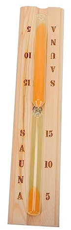 minkissy Sablier en Verre et Bois pour Sauna, Minuterie Précise de 15 Calibrage Clair, Finition Soignée, Accessoire pour Salle de Sauna Sèche