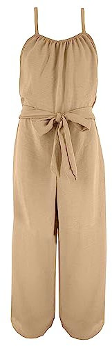 Tuta Intera Salopetta Lunga Bambina Senza Maniche (cod. 8809) (14 anni, Camel)