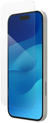 ZAGG InvisibleShield Glass Elite VisionGuard Tempered Glass Screen Protector for iPhone 15 [6.1-Inch], Case-Friendly, Smudge & Scratch-Resistant, Blue Light Filter, Shockproof (Transparent)