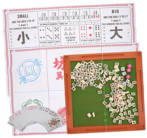 Toyvian Chinesisches Mahjong-Set Lustiges Reisespielzeug Tragbares Brettspiel Kompaktes Mahjong-Set Für Partys Und Reisen