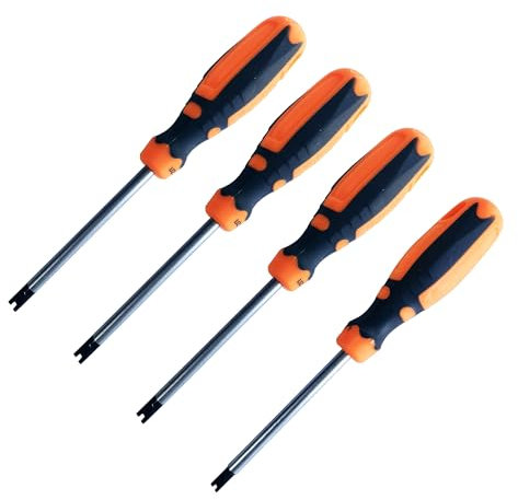 Lot de 4 tournevis de type U de 75 mm - Tournevis magnétiques de type U CRV - Outils à main multifonctions U1.7, U2.0, U2.3, U2.6