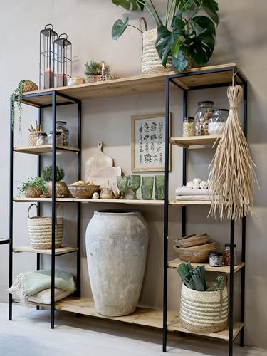 Chic Antique Französisches Standregal Vence Landhaus Metall 7 Holzböden