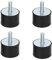 Fc'Noqgn 4pcs M6 Vibration und Dämpfer Halterung Gummi mit Gewindebolzen 0,79 x 0,39 in.
