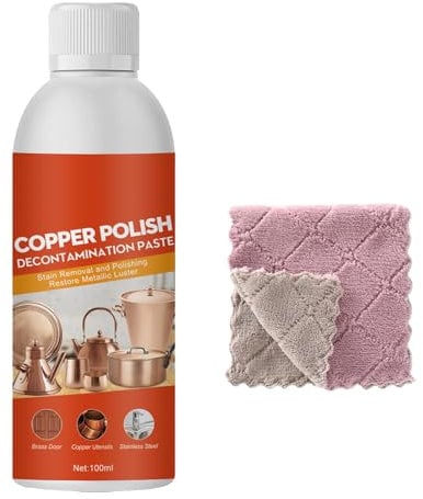 Brass Cleaner,Brasso Metal Polish,Metal Polish for Brass,Copper Cleaner Pastes,Brass Cleaner and Restorer,Copper Cleaner and Polish,Gentle Anti Tarnish Care & Protection,Contains Rag 1PC