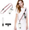 MoKo Lanière de Téléphone Universelle,Cordon pour Portable en Nylon,Tour de Cou de Smartphone Mains Libres, Dragonne de Téléphone Amovible avec Patchs pour iPhone et la Plupart des Smartphones,Or Rosé