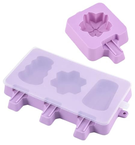 Amosfun 2pcs DIY Silicone Ice Cream Mold Popsicle Molds for Homemade Ice Lolly Maker for Boys and Girls Party Snack