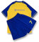 VEGAS FC Maillot pour Enfants, Maillots de Football Unisexes vêtements de Sport, Maillots d'entraînement et Shorts pour garçons (FR/ES, Alpha/Lettres, 8 Ans, Yellow & Blue)
