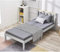 Panana Single Bed, 3ft Bed Frame, Solid Pine Wooden 190 x 90 cm, with Headboard, Low Foot End, Bedroom Furniture (Grey+ Natural, 3ft Single)