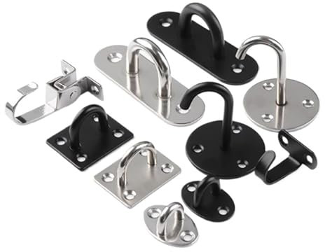 GWPOZGN Viti di tipo U, ganci for soffitto, piastre con occhielli in acciaio inossidabile, piastre con occhielli rettangolari, ganci ad anello for chiodi in metallo, chiodi con fibbia for ponte(A8)