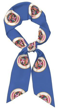 EdWal Minnesota Schal mit Staatsflagge, bedruckt, modischer Damenschal, schräger Winkel, Satin-Schals, Schwarz , One size
