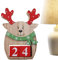Weihnachts-Adventskalender-Holzschild, Weihnachtsdekoration, Countdown-Kalender-Schild - Countdown zum Weihnachtskalender - Weihnachts-Adventskalender, Elch-Countdown bis Weihnachten, klassisches