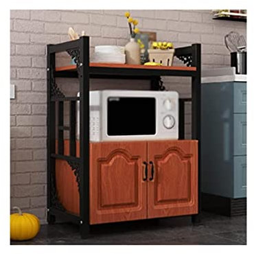 DDKYHU Support à Micro-Ondes Multifonction en métal pour Micro-Ondes, Support Autonome à 3 Niveaux avec Organisateur de Porte d'armoire, Support de Four à Micro-Ondes de Cuisine (Noir)