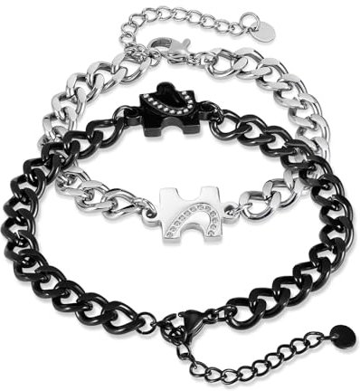 1 Paar Partnerarmbänder, Paar Armbänder, Partner Geschenke Verstellbare Armbänder für Paare, Puzzle Pärchen Armband für Jubiläen, Weihnachten, Geburtstagsgeschenke, Hochzeit Geburtstag Valentinstag